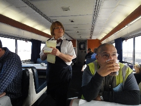 Mary, dining car attendant, Portland end